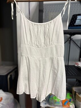 White Tie-Strap Romper